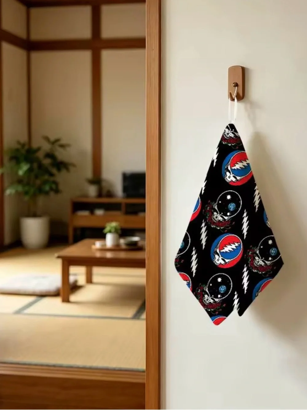 Grateful Dead Hanging Kitchen Towel, Polyester Cotton Material, Wear Resistant